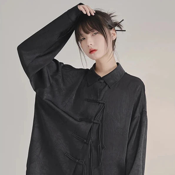 Korean Elegant Loose Shirt Dark Tiger