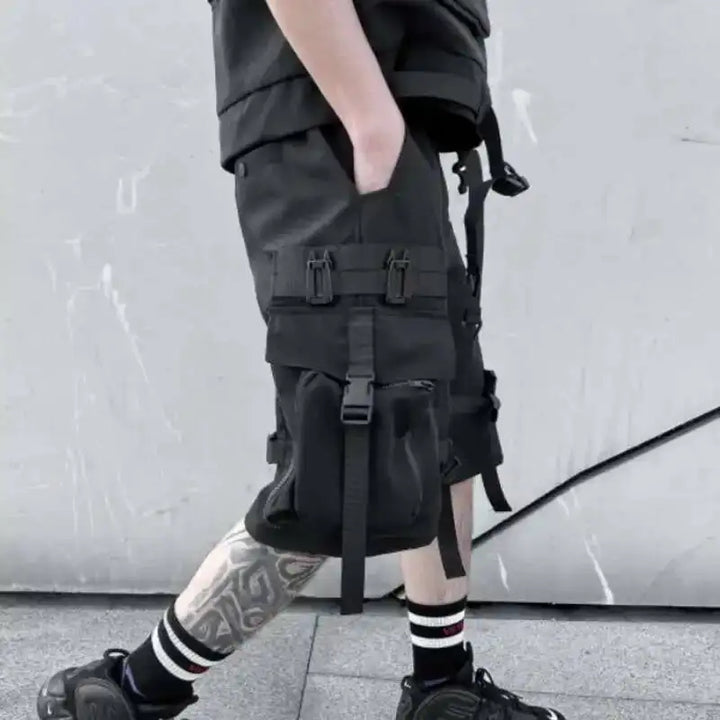 Techwear Multi Pocket Shorts Dark Tiger
