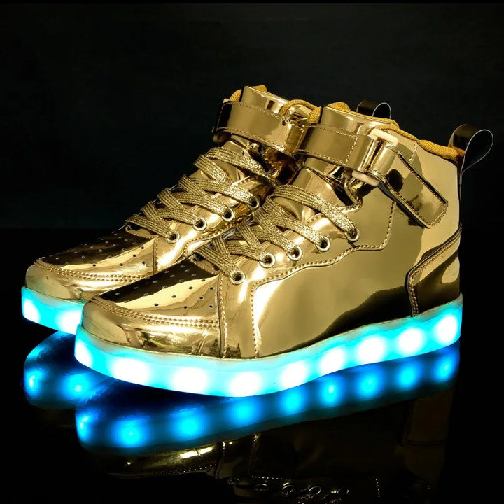 High Top LED Sneakers Dark Tiger