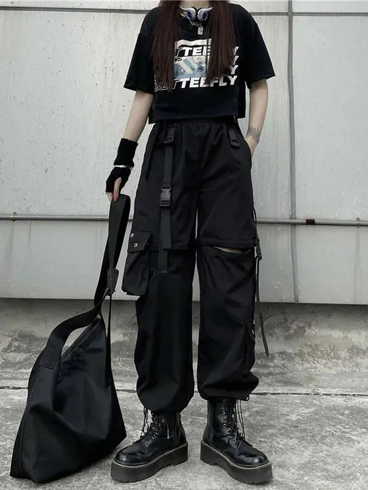 Techwear Loose Cargo Pants Dark Tiger