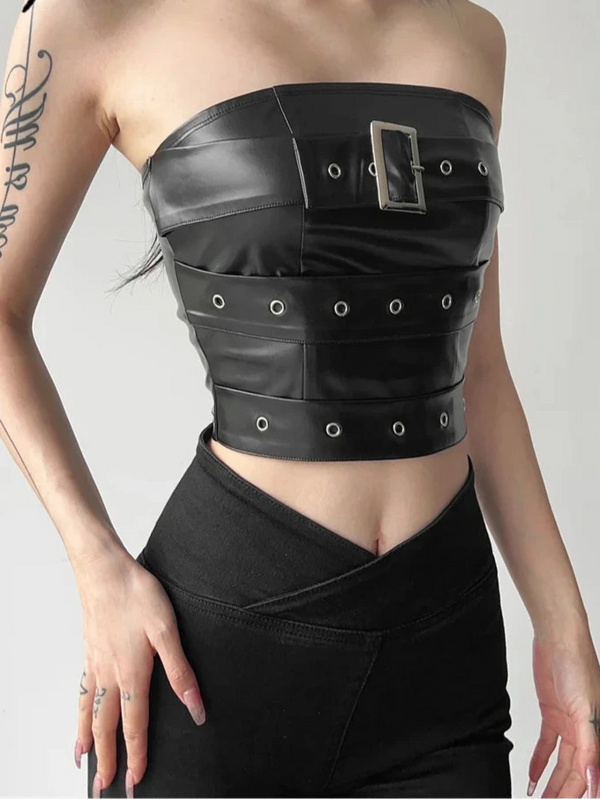 Dark Punk Belt Style Vest Dark Tiger