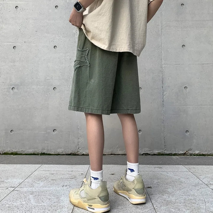Dark Vintage Denim Shorts Dark Tiger