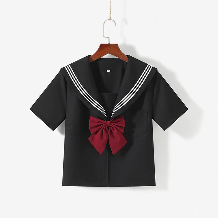 Japanese Black School Uniform Outfit Set — Shirt and Skirt Dark Tiger