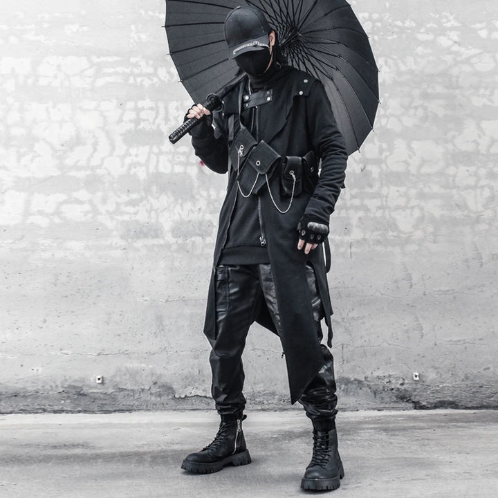 Gothic Hooded Trench Coat Dark Tiger