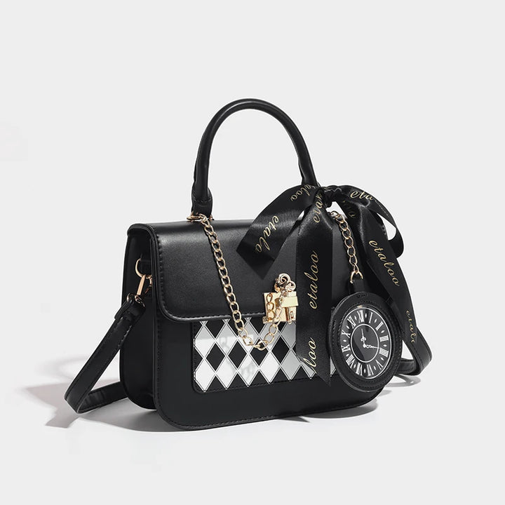 Cute Lolita Checkered Handbag Dark Tiger