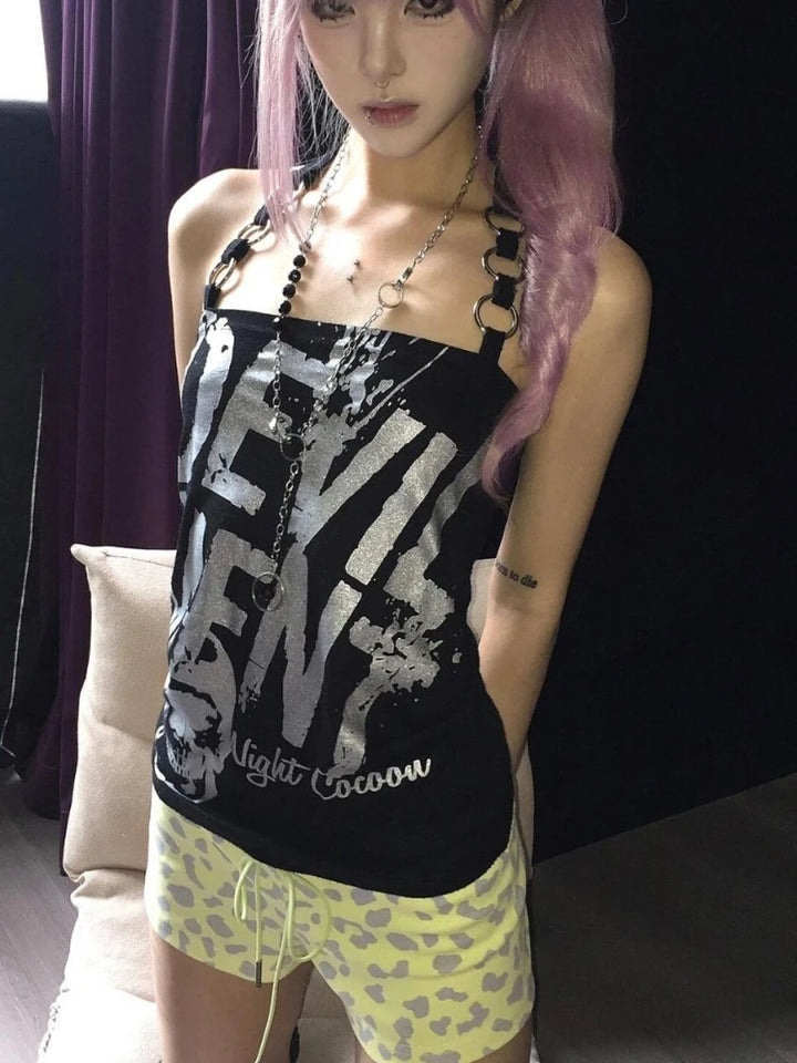 Dark Y2K Tank Top Dark Tiger