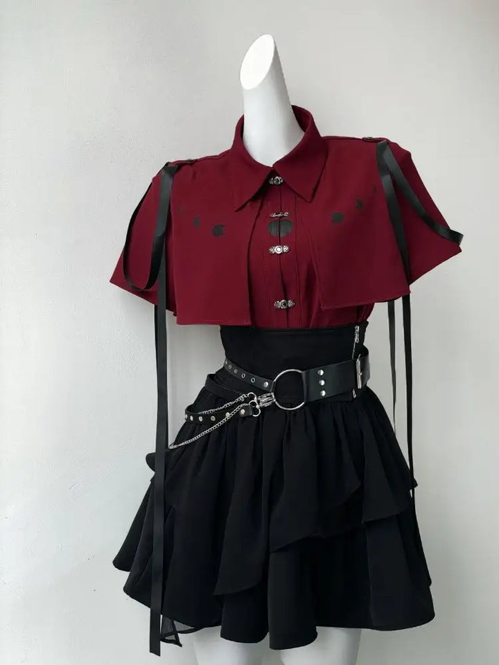 Vintage Outfit Set - Shirt & Skirt Dark Tiger