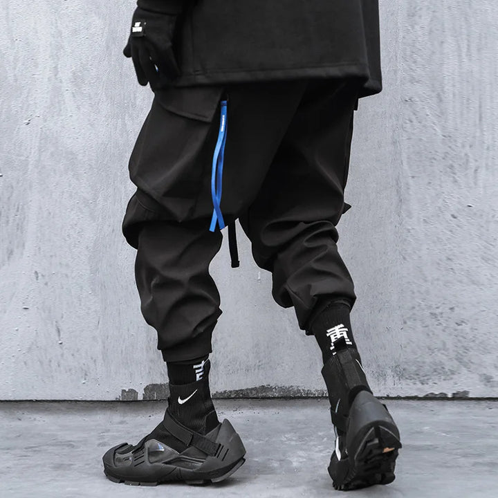 Techwear Ribbon Cargo Joggers Dark Tiger