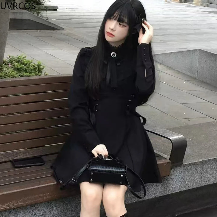 Japanese Gothic Style Mini Dress Dark Tiger