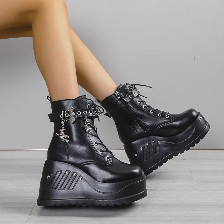 Punk Goth Platform Boots Dark Tiger