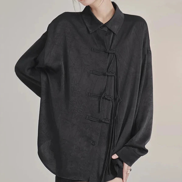 Korean Elegant Loose Shirt Dark Tiger