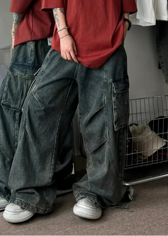 2000s Casual Baggy Jeans Dark Tiger