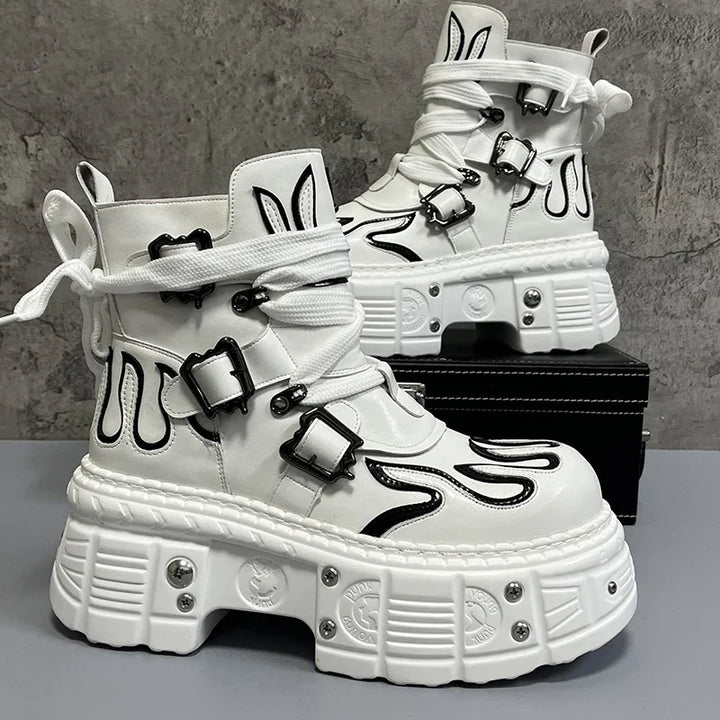 Punk Warm Platfrom Boots Dark Tiger