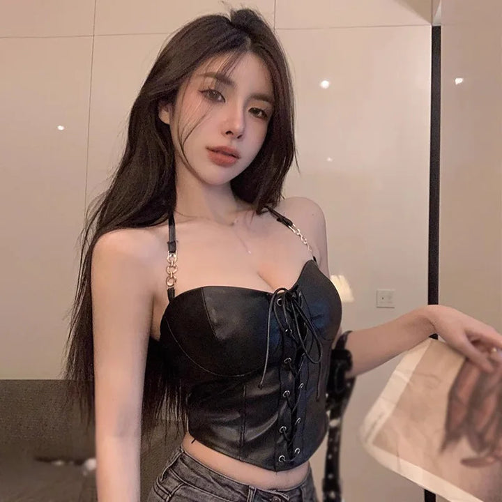 Dark Corset Style Tank Top Dark Tiger