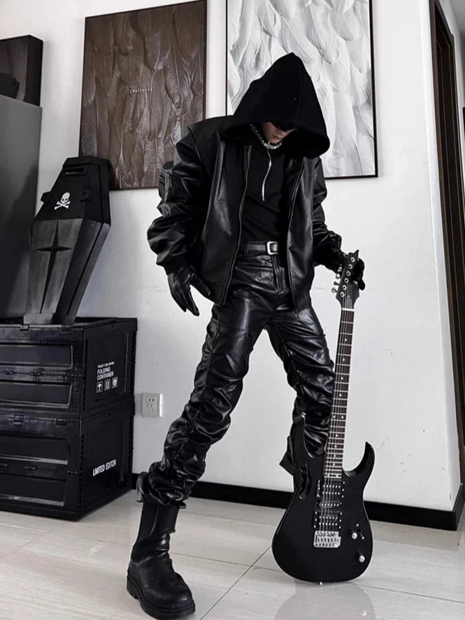 Cyberpunk Soft Leather Pants Dark Tiger