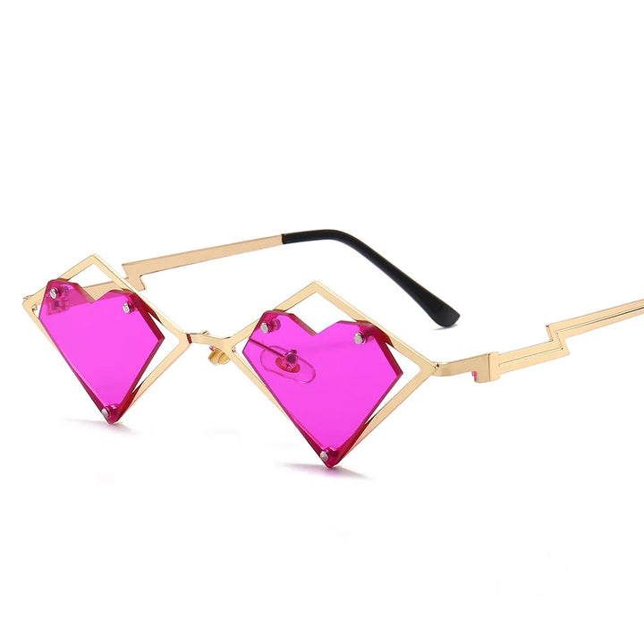 Heart-shaped Steampunk Sunglasses Dark Tiger