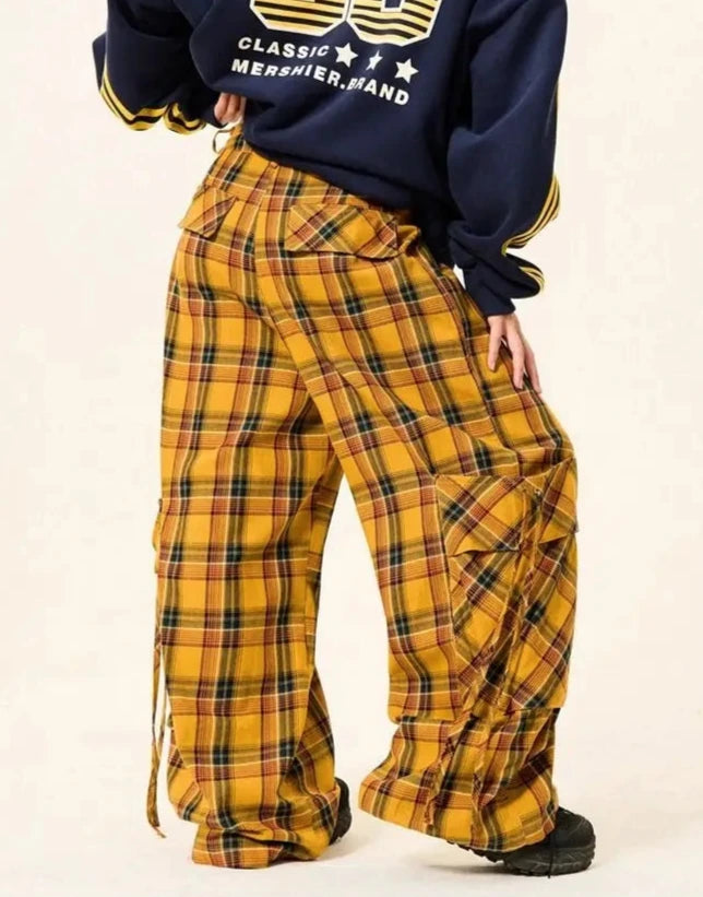 American Checkered Casual Pants Dark Tiger