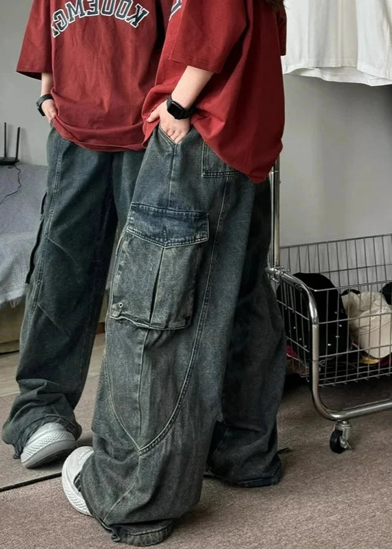 2000s Casual Baggy Jeans Dark Tiger