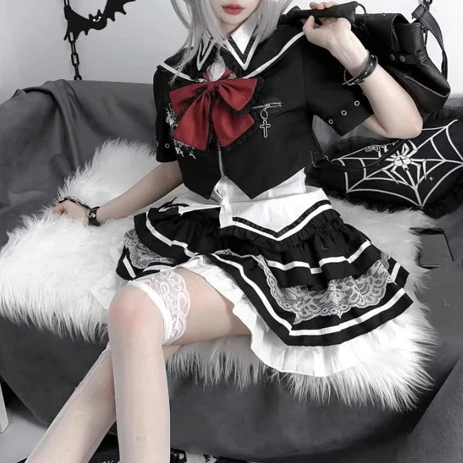 Harajuku Gothic Lolita Outfit Set — Blazer, Shirt & Skirt Dark Tiger