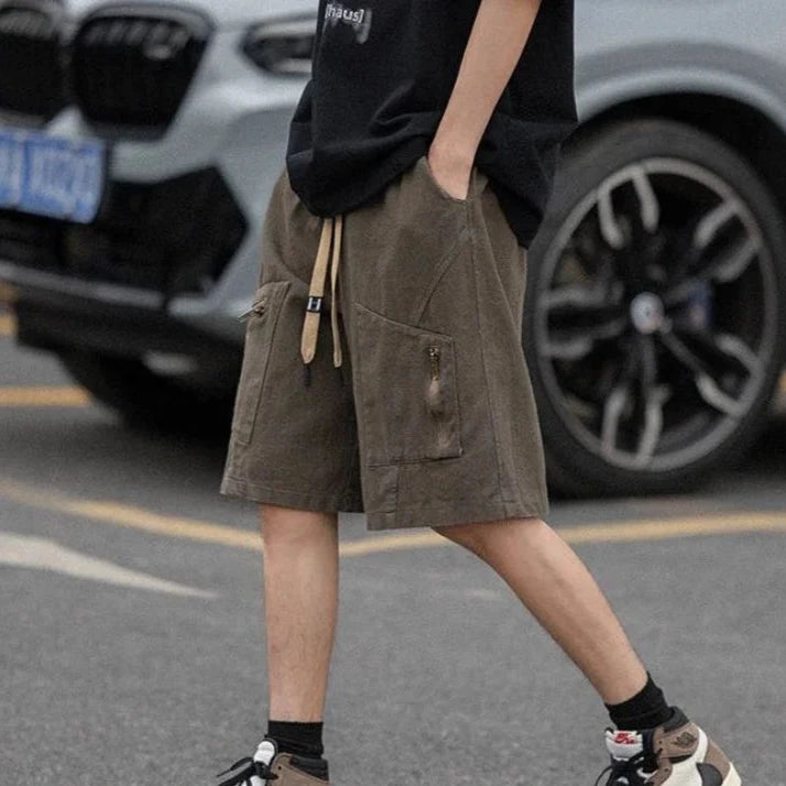 Dark Loose Cargo Shorts Dark Tiger