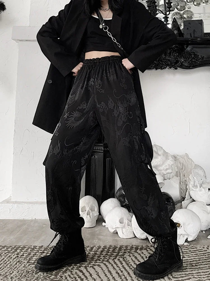 Gothic Loose Cargo Pants Dark Tiger