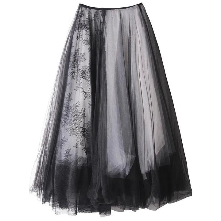 Gothic Punk Long Lace Skirt Dark Tiger