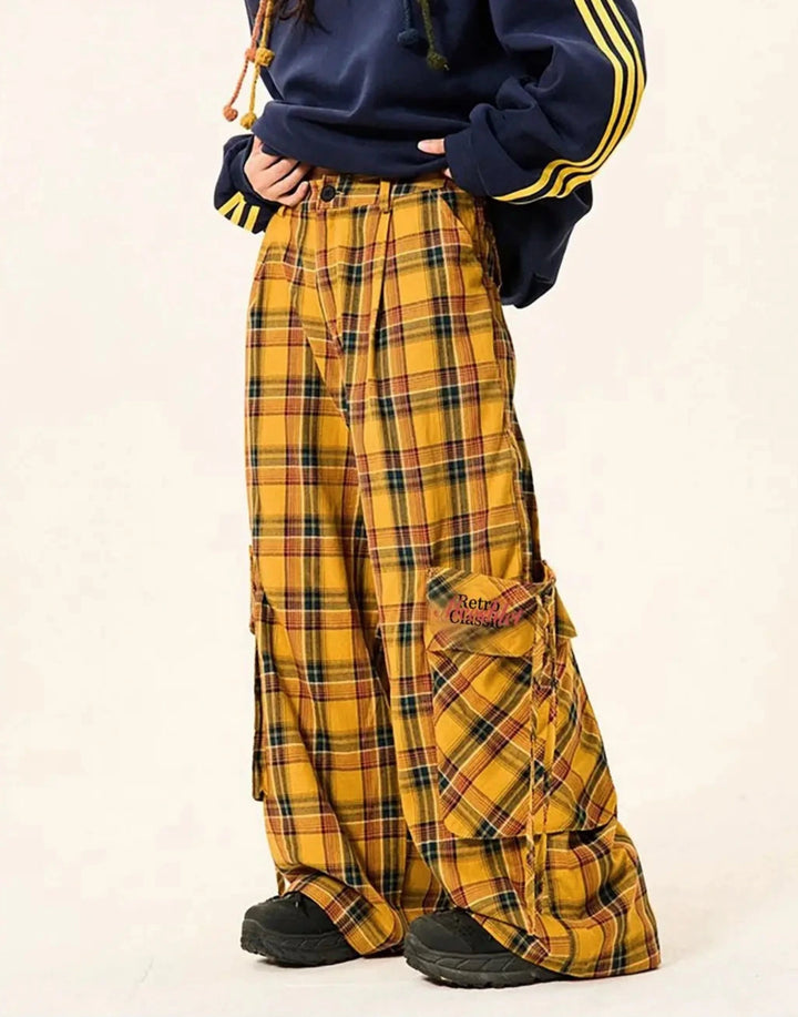 American Checkered Casual Pants Dark Tiger