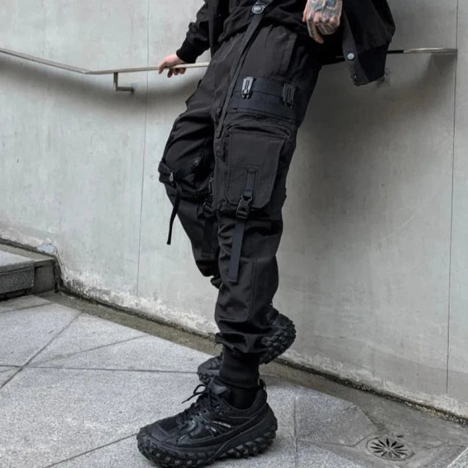 Techwear Elastic Cargo Pants Dark Tiger