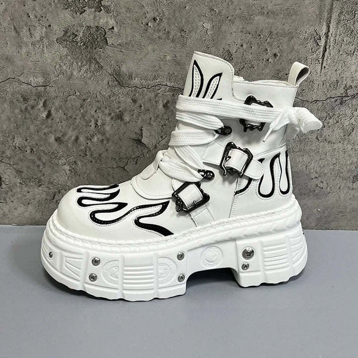 Punk Warm Platfrom Boots Dark Tiger