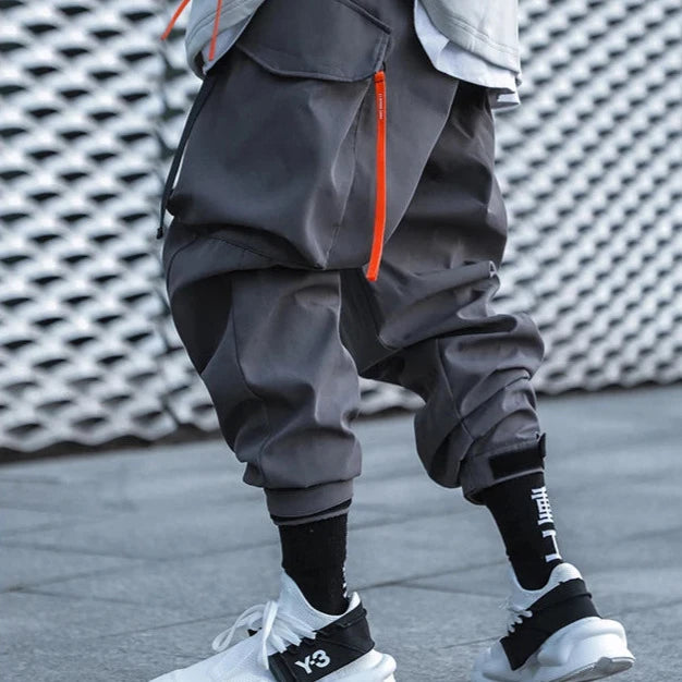 Techwear Ribbon Cargo Joggers Dark Tiger