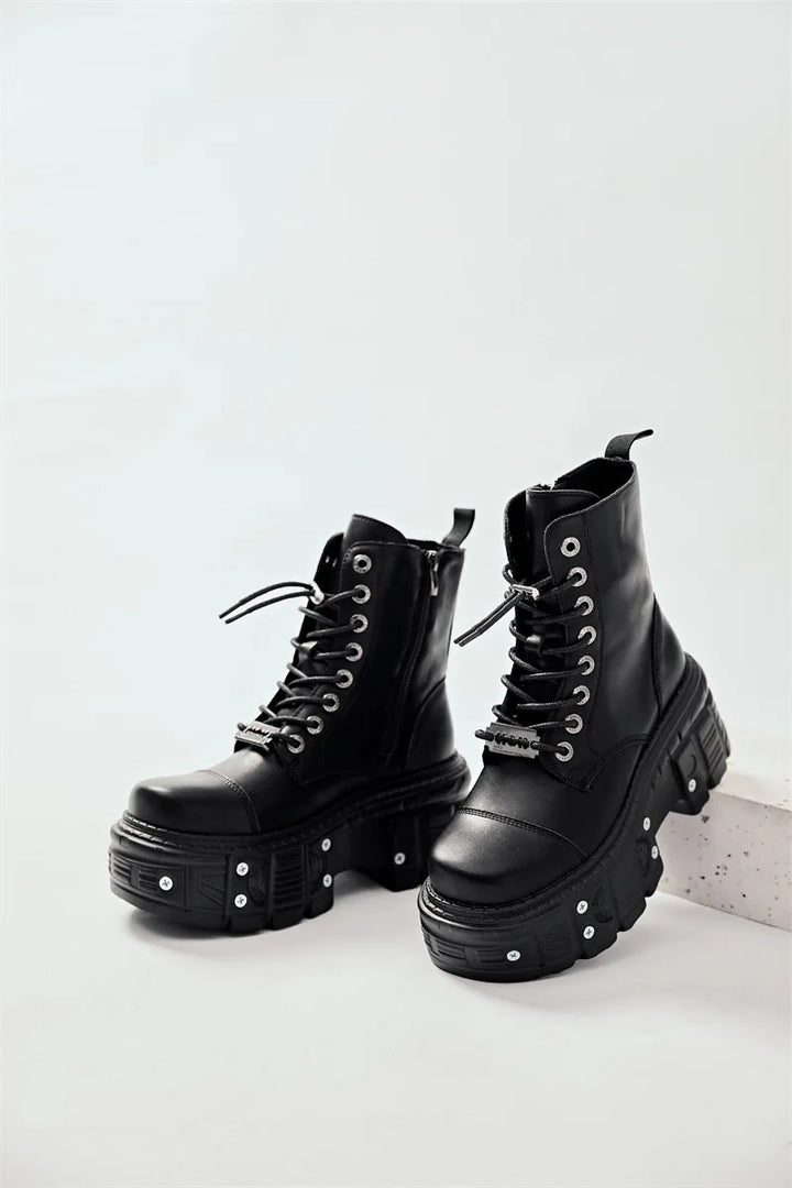 Dark Heavy Platform Boots Dark Tiger