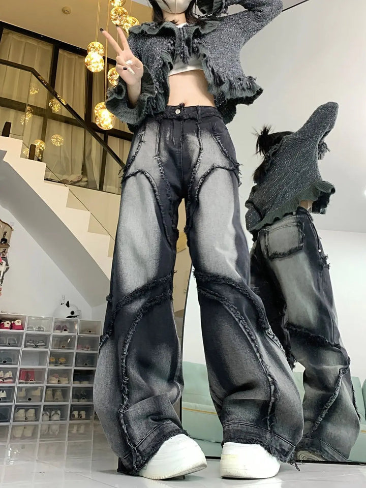 Dark Y2K Baggy Jeans Dark Tiger