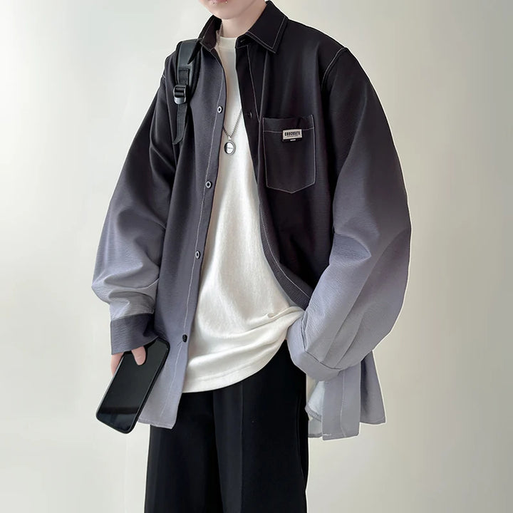 Korean Oversized Gradient Shirt Dark Tiger