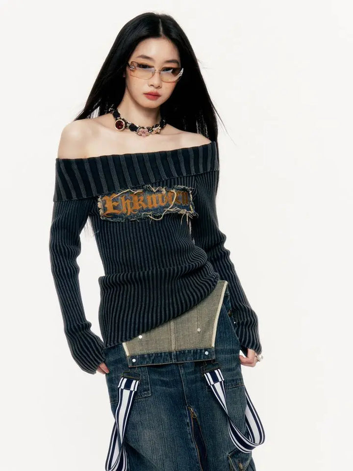 Y2K Punk Slim Jumper Dark Tiger