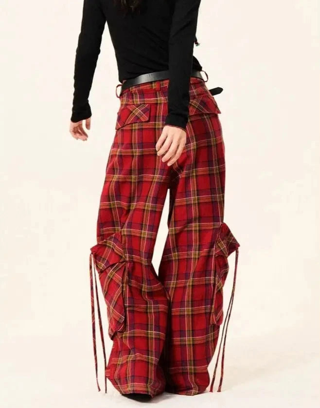 American Checkered Casual Pants Dark Tiger