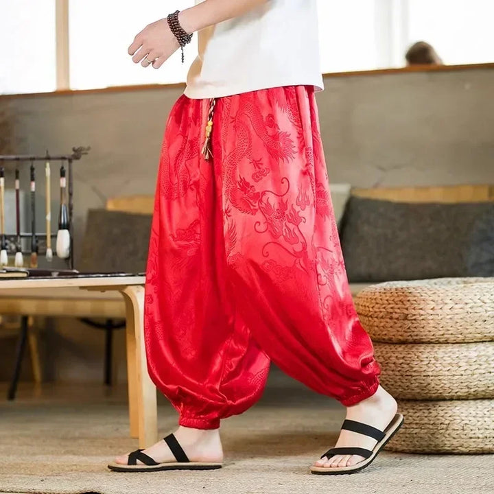 Dragon Style Harem Pants Dark Tiger