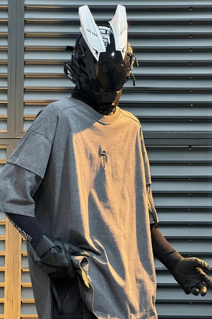 Techwear Washed Oversized T-Shirt Dark Tiger