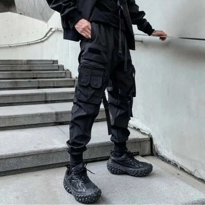 Dark Techwear Cargo Joggers Dark Tiger