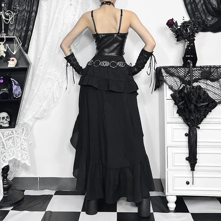 Dark Gothic Irregular Skirt Dark Tiger