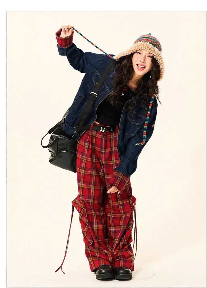 American Checkered Casual Pants Dark Tiger