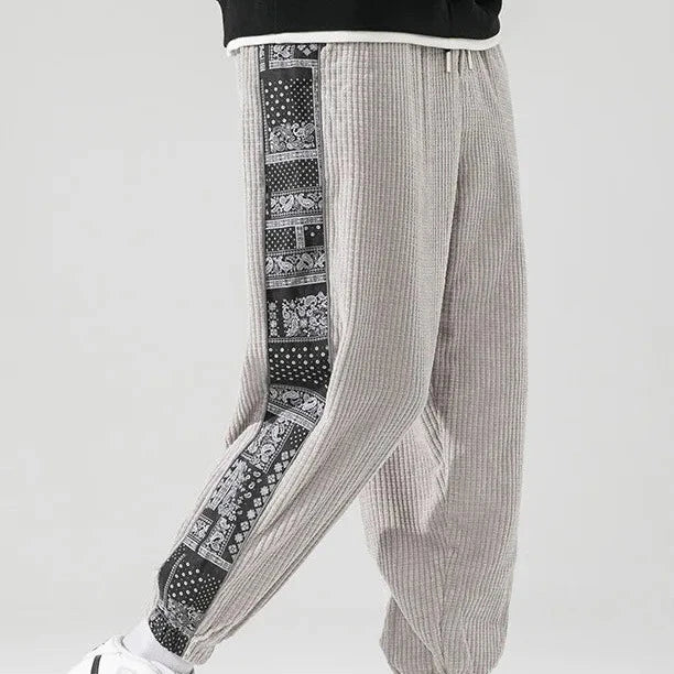 Chinese Style Corduroy Sweatpants Dark Tiger