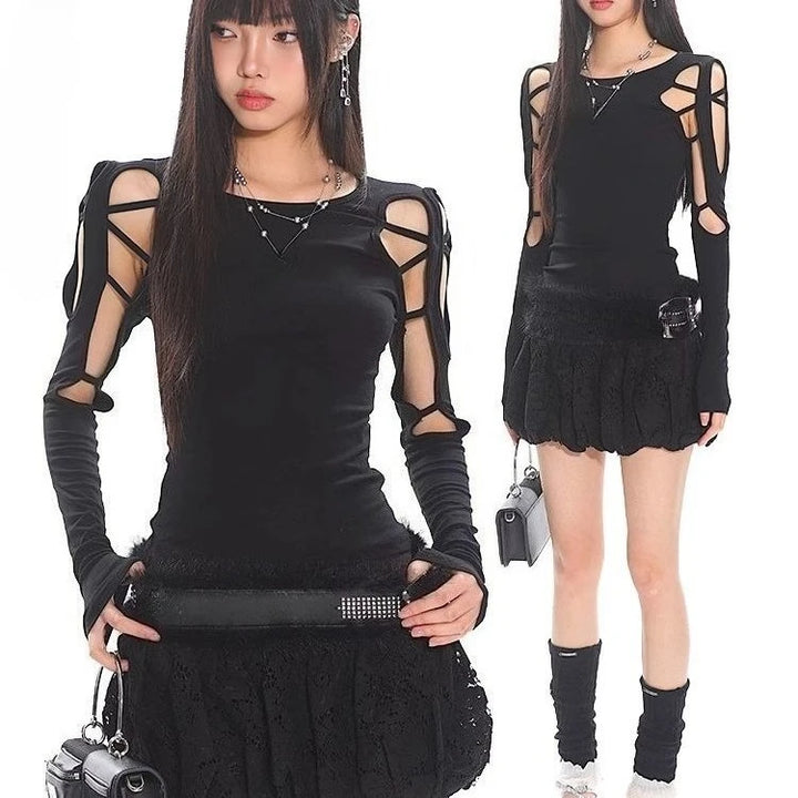 Retro Gothic Longsleeve Shirt Dark Tiger