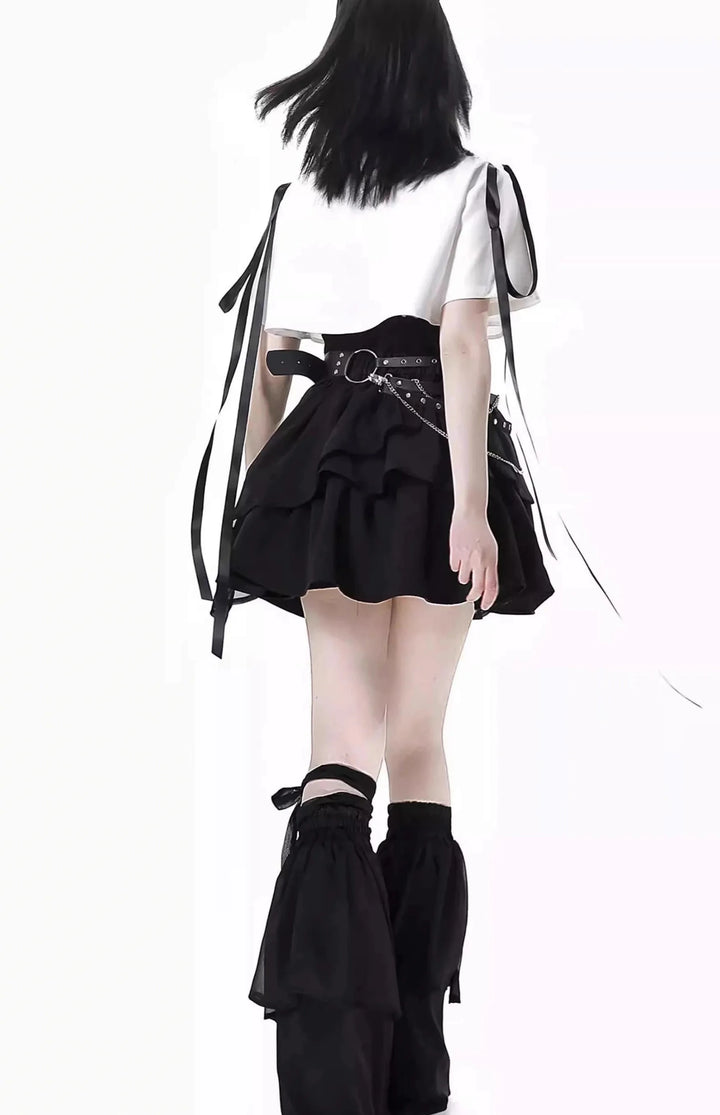 Vintage Outfit Set - Shirt & Skirt Dark Tiger