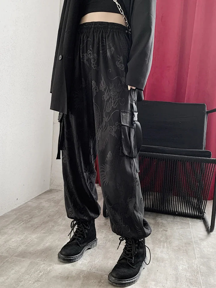 Gothic Loose Cargo Pants Dark Tiger