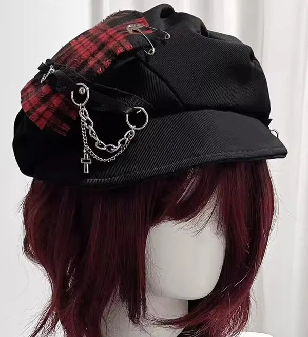Y2k Gothic Lolita Chain Cap Dark Tiger