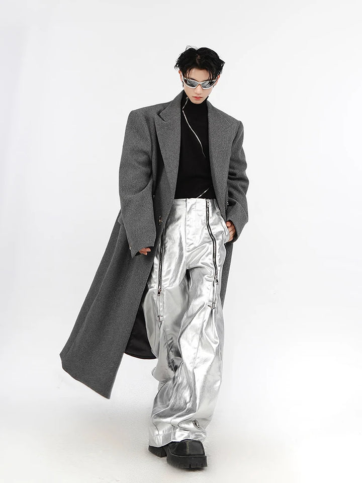 Cyberpunk SIlver Loose Pants Dark Tiger