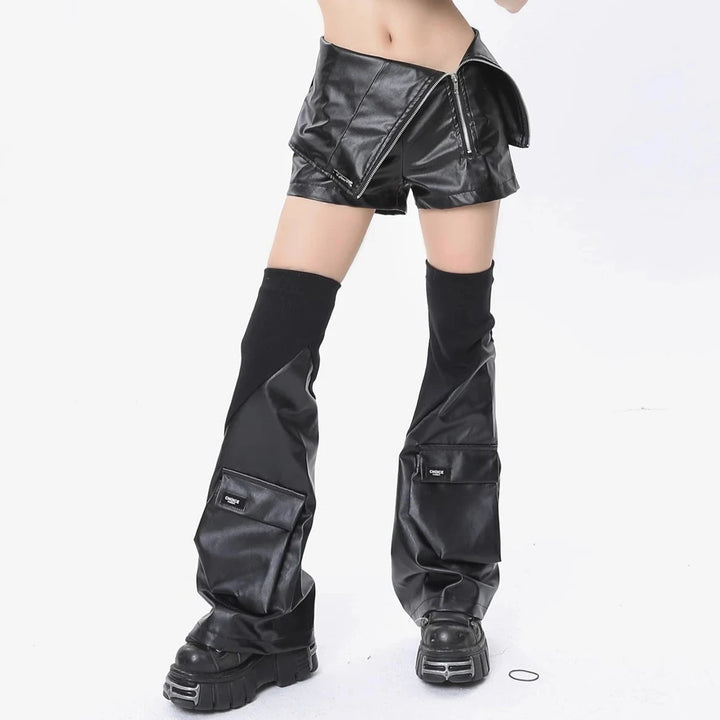 Y2K Leather Leg Warmers Dark Tiger