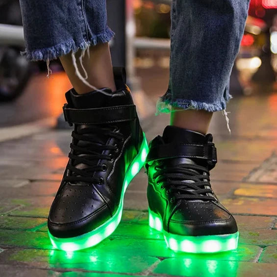 High Top LED Sneakers Dark Tiger