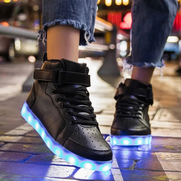 High Top LED Sneakers Dark Tiger