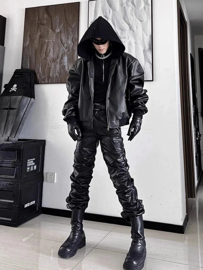 Cyberpunk Soft Leather Pants Dark Tiger